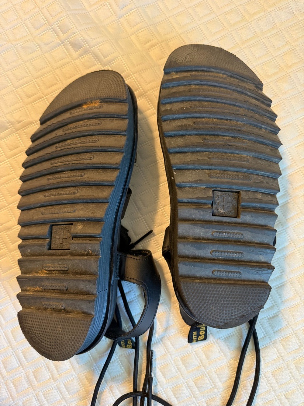 Dr. Martens Black Leather Lace-Up Platform Gladiator Sandals - Picture 7 of 8